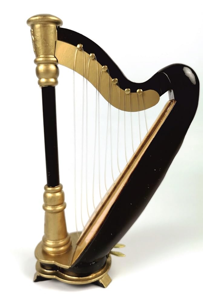 Amazon.co.jp: ALANO ミニチュア 25cm ハープ 木製 ミニハープ モデル